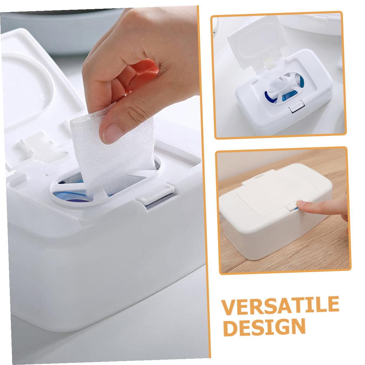SOLUSTRE Dispensador de Toallitas Húmedas Paquete de 4 Unidades Blanco Recargable Almacenamiento Conveniente de Plástico Pp para Habitación de Ñiño y Uso Exterior