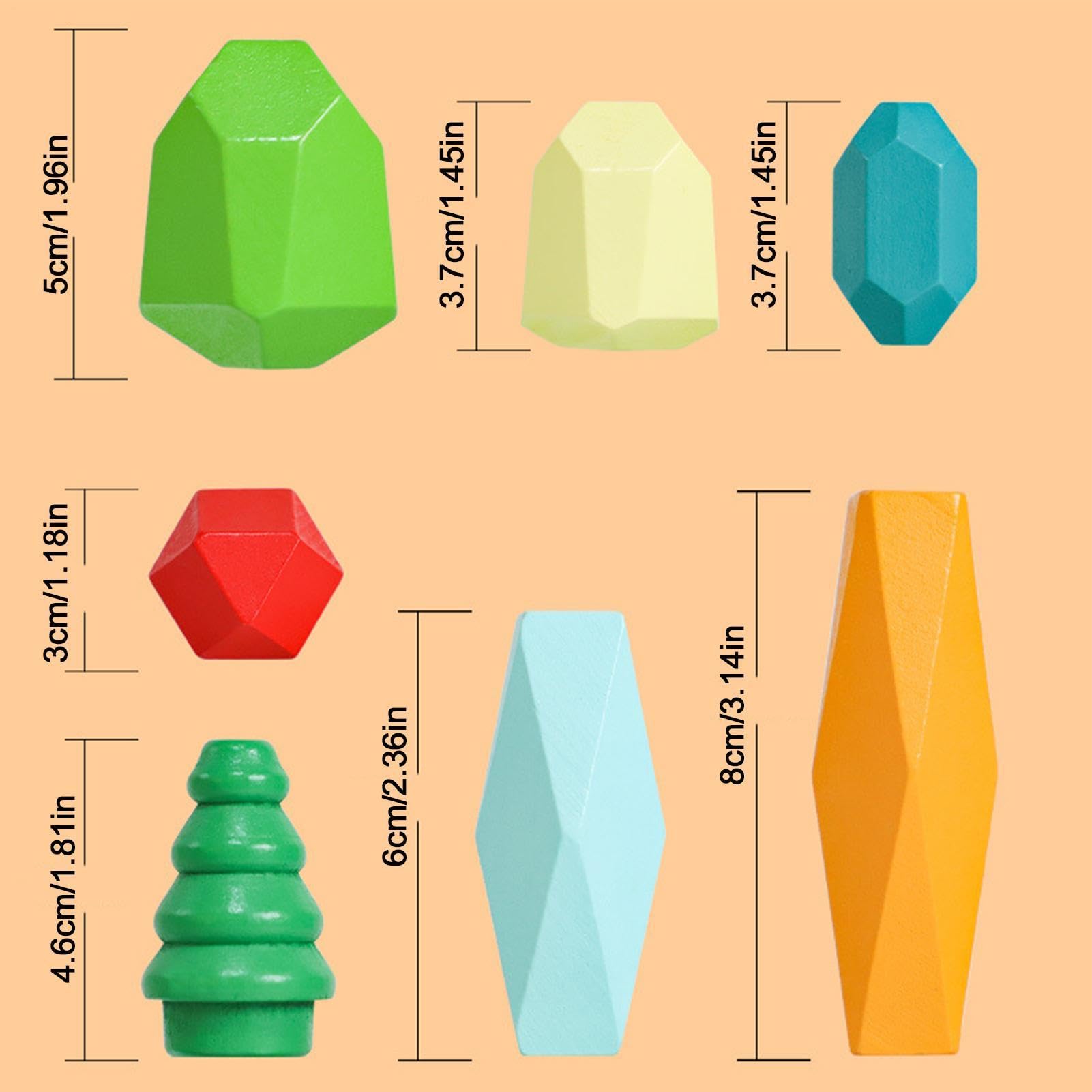 Genérico Piedras De Equilibrio De Madera - Bloque De Construcción De