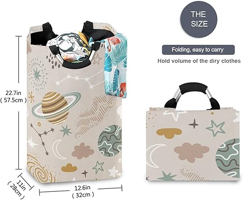 Miniatura 5 de Kigai Space Planet - Canasta plegable para ropa sucia grande con asas plegable para guarderías para niños ropa juguete