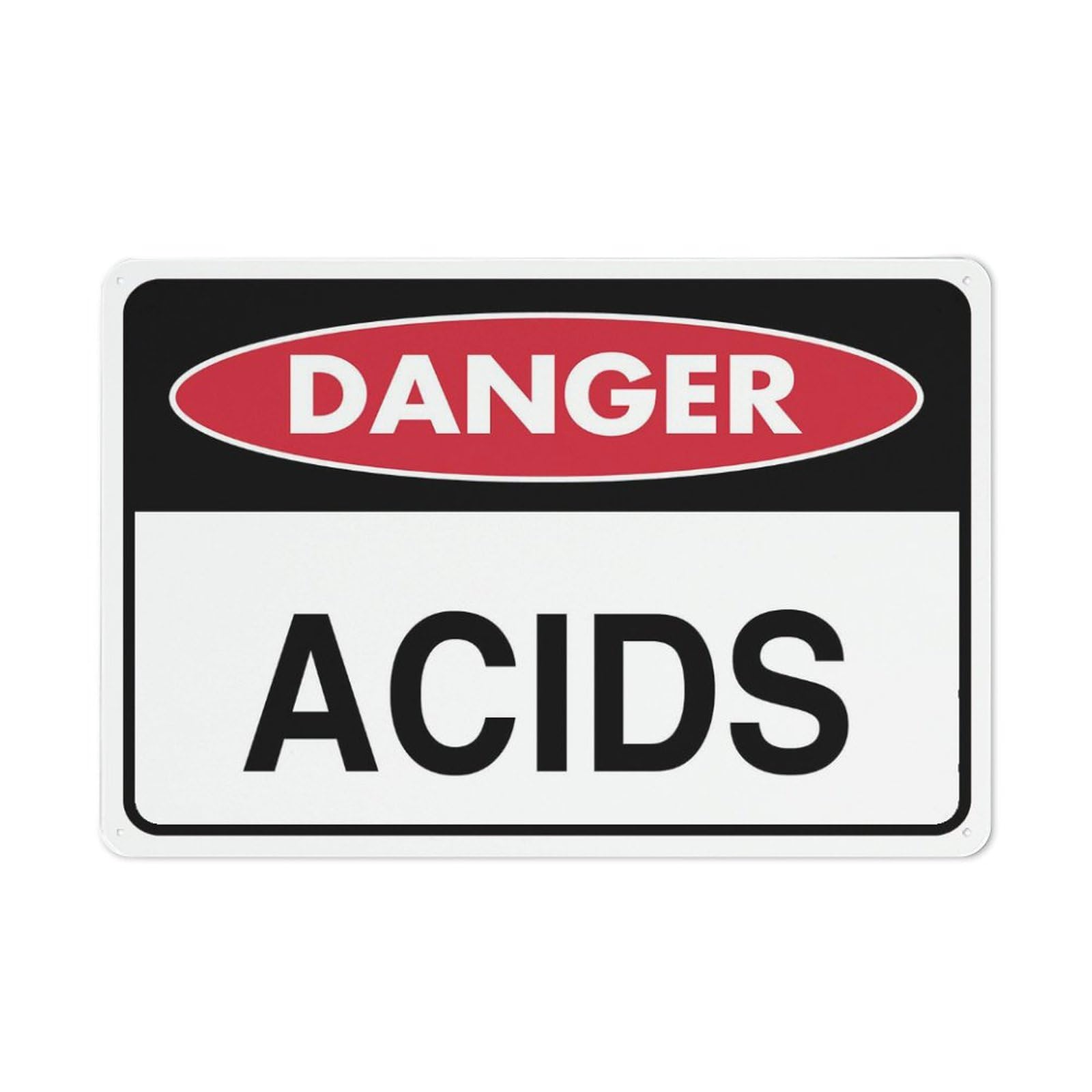 Danger - Acids Sign, 8x12 Inch Rust-Free Aluminum, Easy To Read & Sturdy Outdoor Metal Sign for Home, Farm, Yard