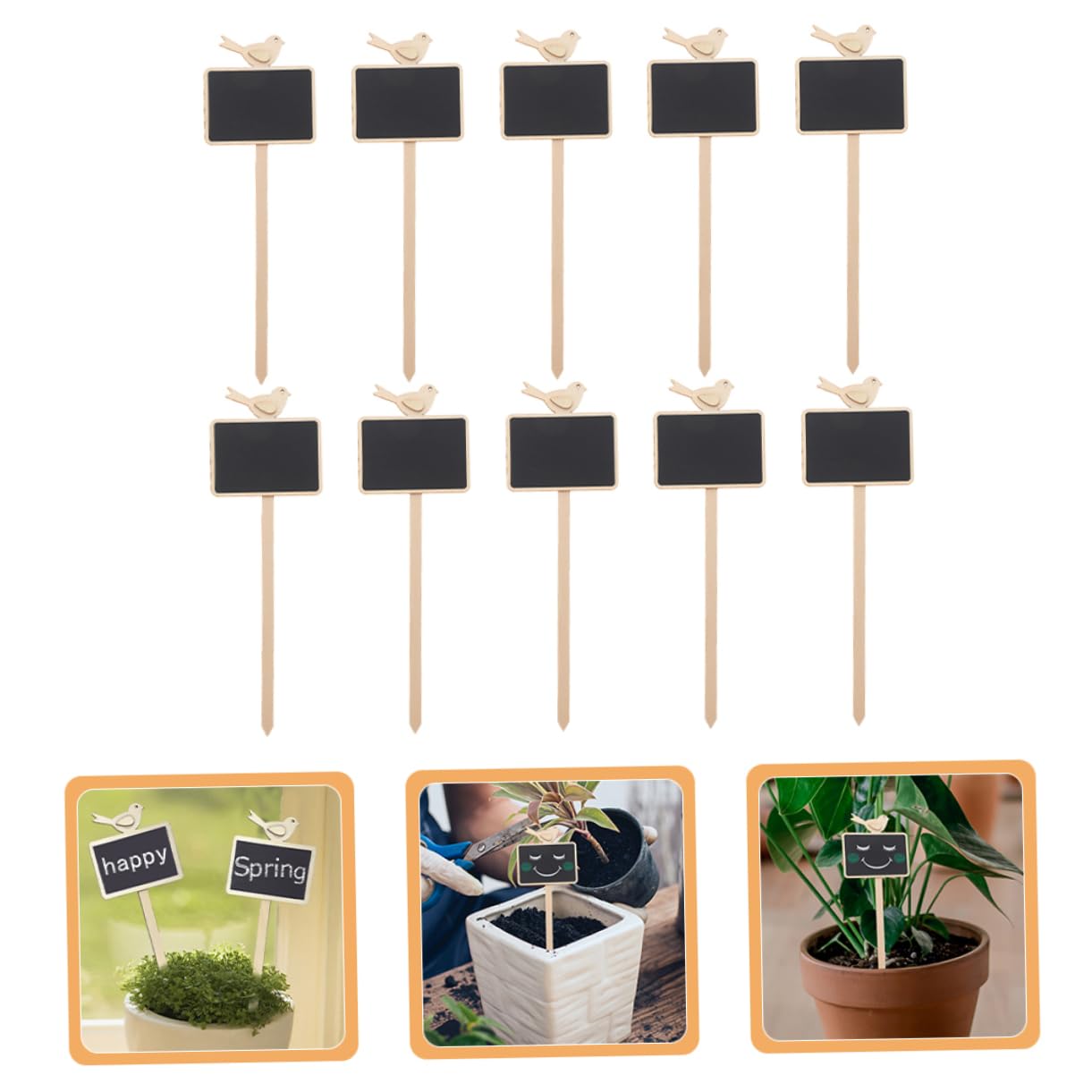 Sosoport 40pièces Étiquettes De Jardin Bois Lot De Marqueurs Pour Plantes Panneaux Décoratifs Pour Identification De Fleurs Pour Pots Jardins Et Balcons