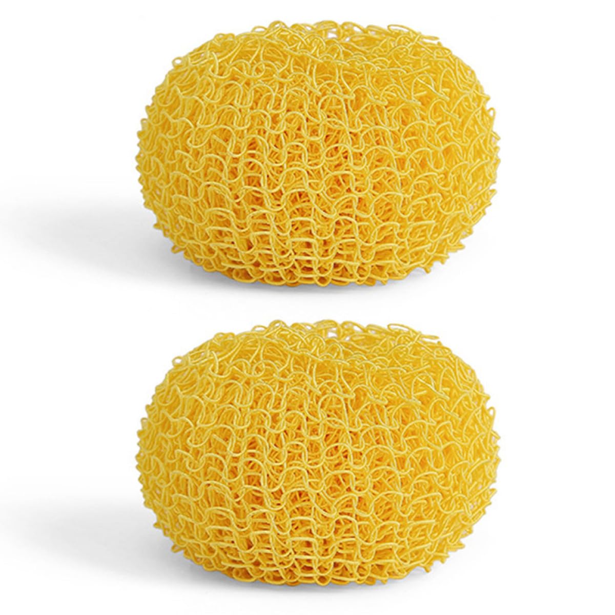 Boule de Nettoyage Vaisselle 2 Pièces Fibre Ronde Jaune