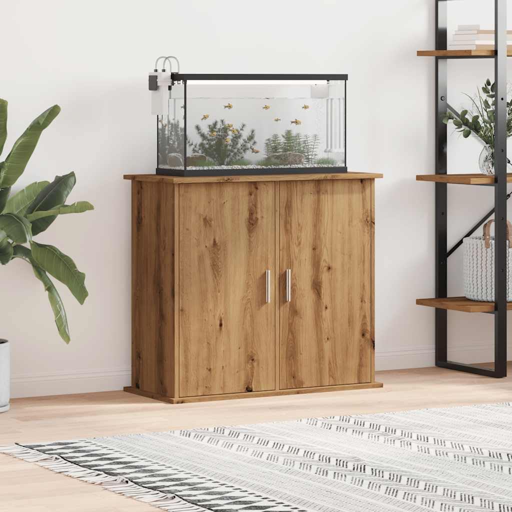 Gecheer Aquariumständer Artisan-Eiche 81x36x73 cm Holzwerkstoff Aquarium Unterschrank Aquarienschrank/ 857285