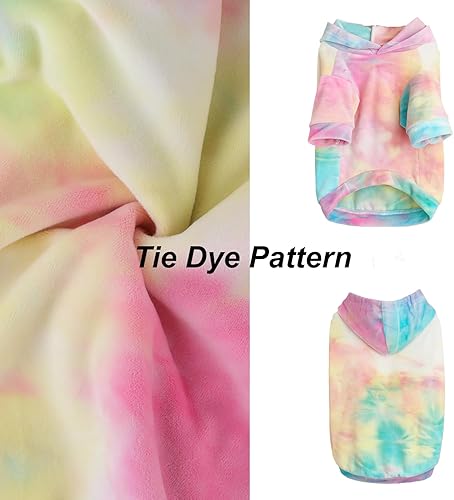 Miniatura 3 de Sudadera con capucha para perro, teñido anudado, para cachorros, abrigo para clima frío, ropa para mascotas para perros y gatos