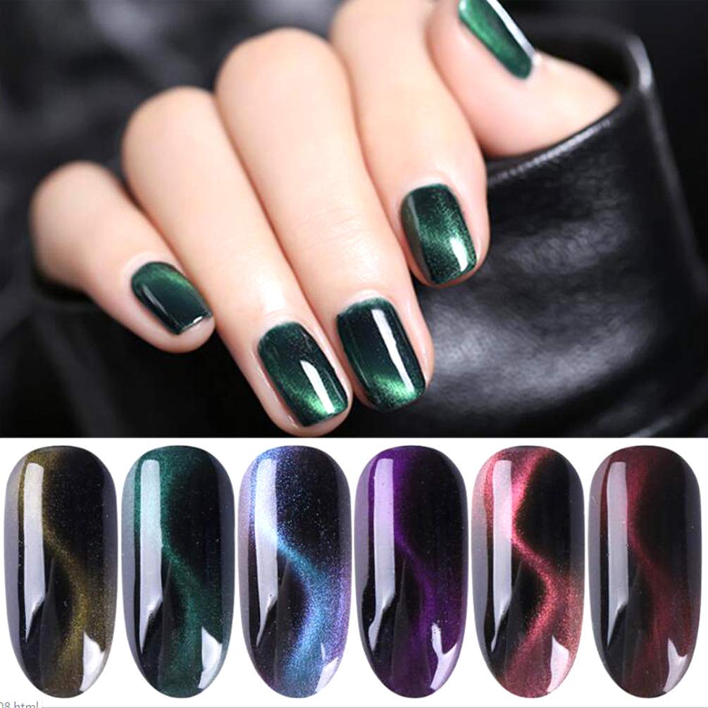 Polvo de uñas de ojo de gato, 12 rejillas, imán de uñas, pigmento, polvo de inmersión, espejo, purpurina para esmalte de gel UV, herramienta de manicura de cielo estrellado 3
