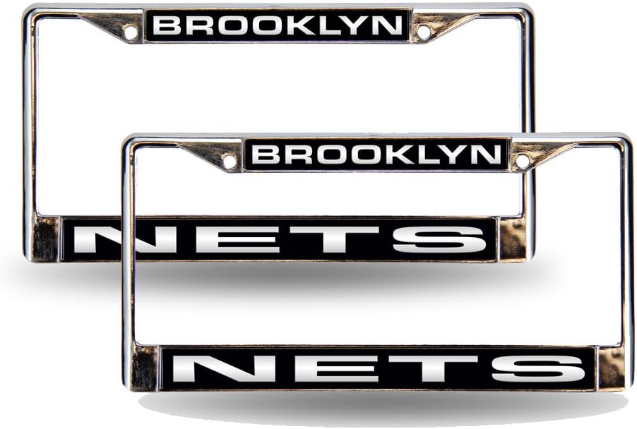 Brooklyn Nets NBA Chrome Metal (Set of 2) Laser Cut License Plate Frames