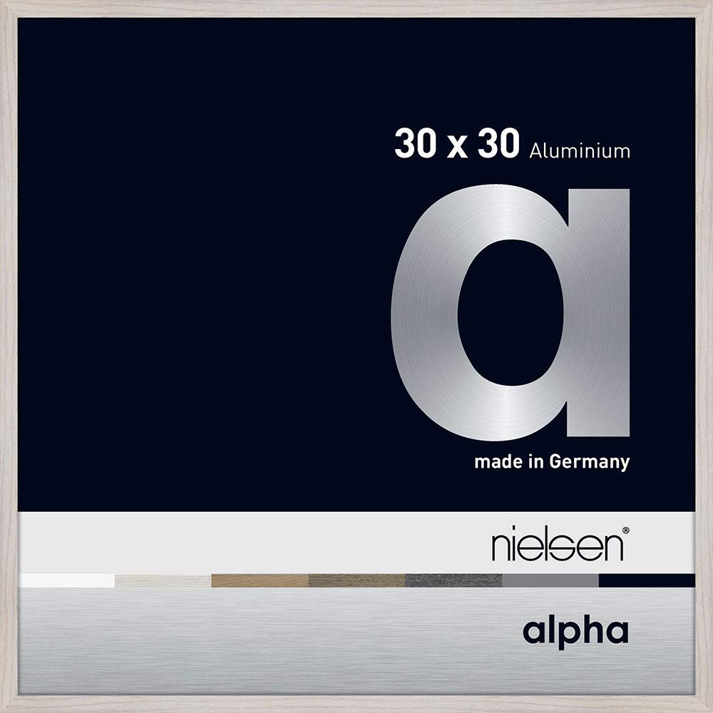 Nielsen  Alpha Aluminium Picture Frame With Glass Front - Oak White - 30 x 30cm
