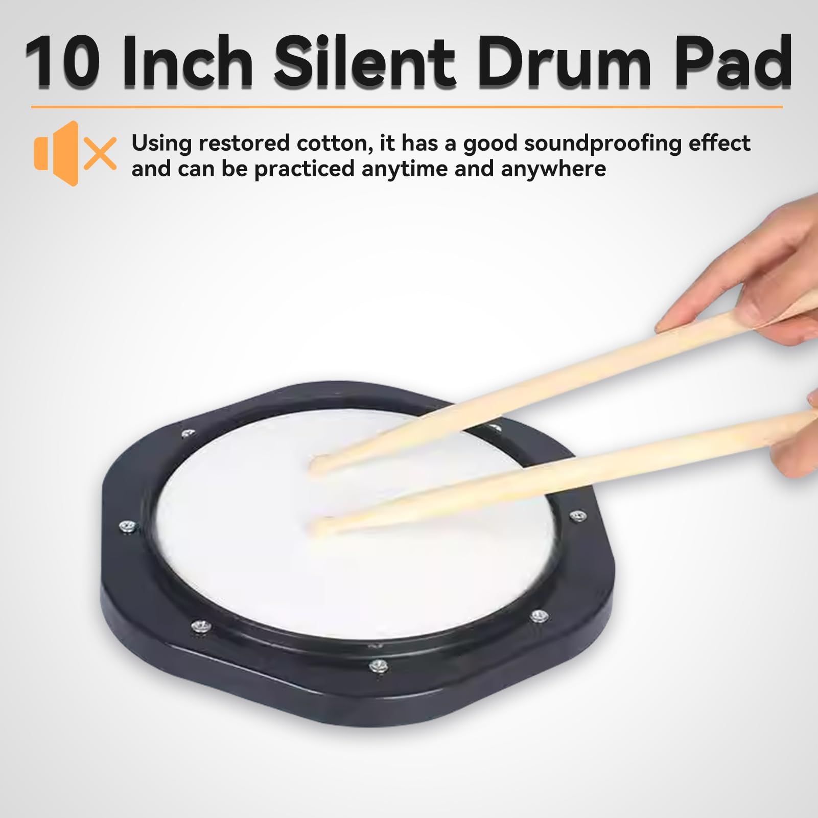 Almohadilla De Batería, Almohadilla De Batería De Plástico De 10 Pulgadas Tambor De Práctica Silenciosa Instrumentos De Percusión Musical Almohadilla De Batería Ligera Para Práctica Para Baterista