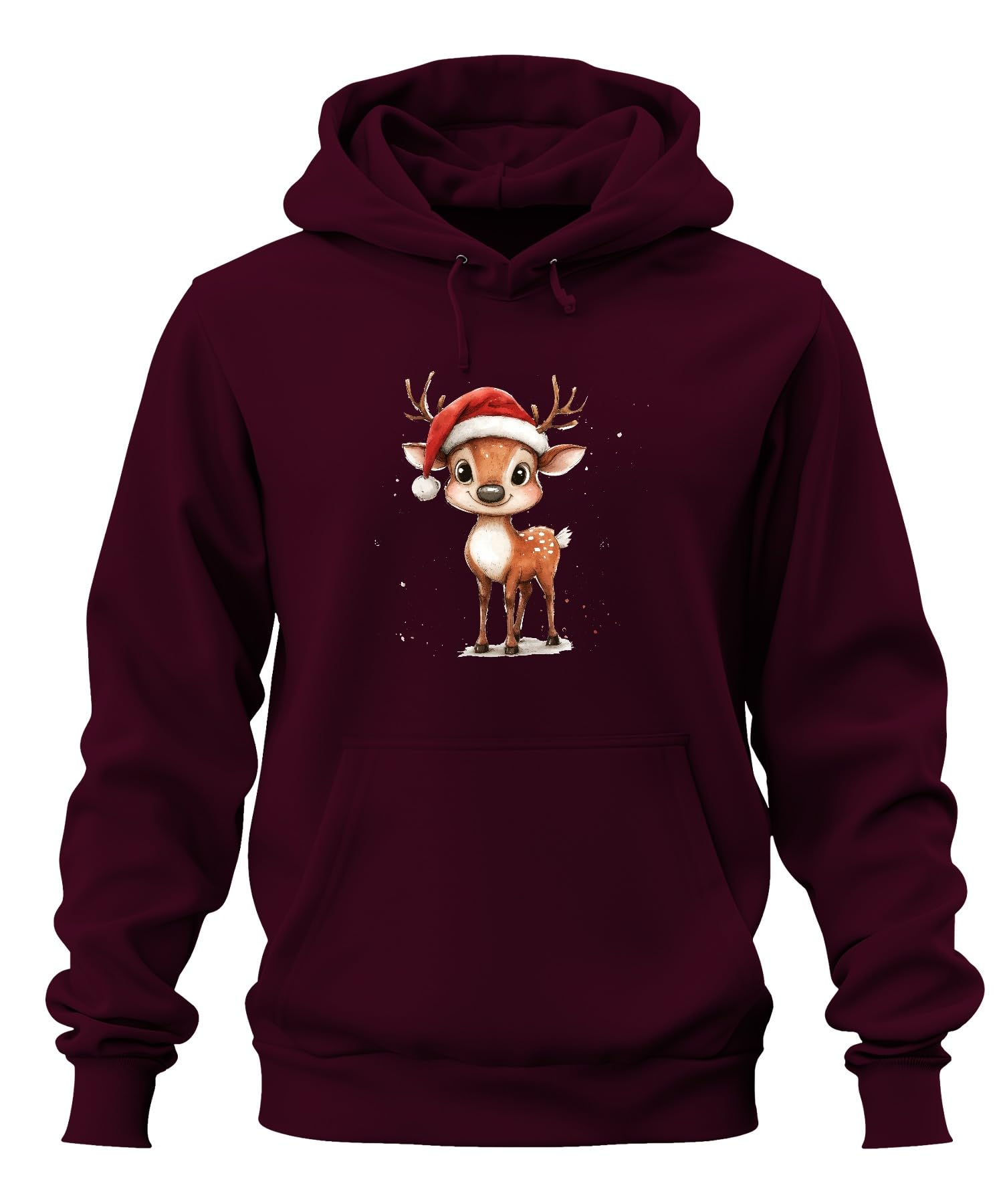 Śliczny renifer Święty Mikołaj Dziecięcy Prezent Kreskówka Retro Unisex Bluza z kapturem