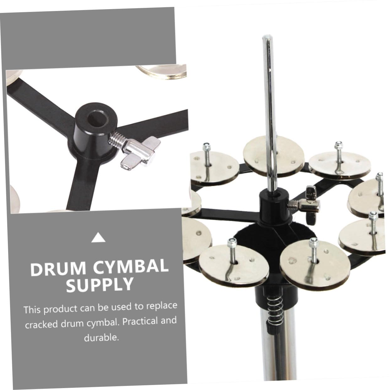 VANZACK Cloche de Charleston Solide en Cuivre, Remplacement pour Cymbale Hi-Hat, Accessoire Compact pour Tambour de Batterie