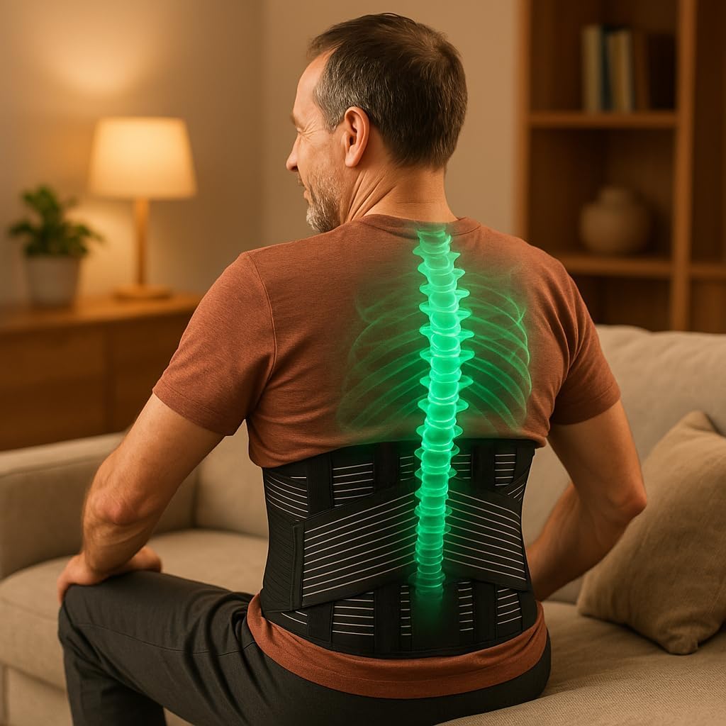 BODYPERFECT Aktive Rückenstützbandage (Lendenbandage) | Rückenbandage entlastet Rücken - Innovative Rückenbandage Lendenwirbel