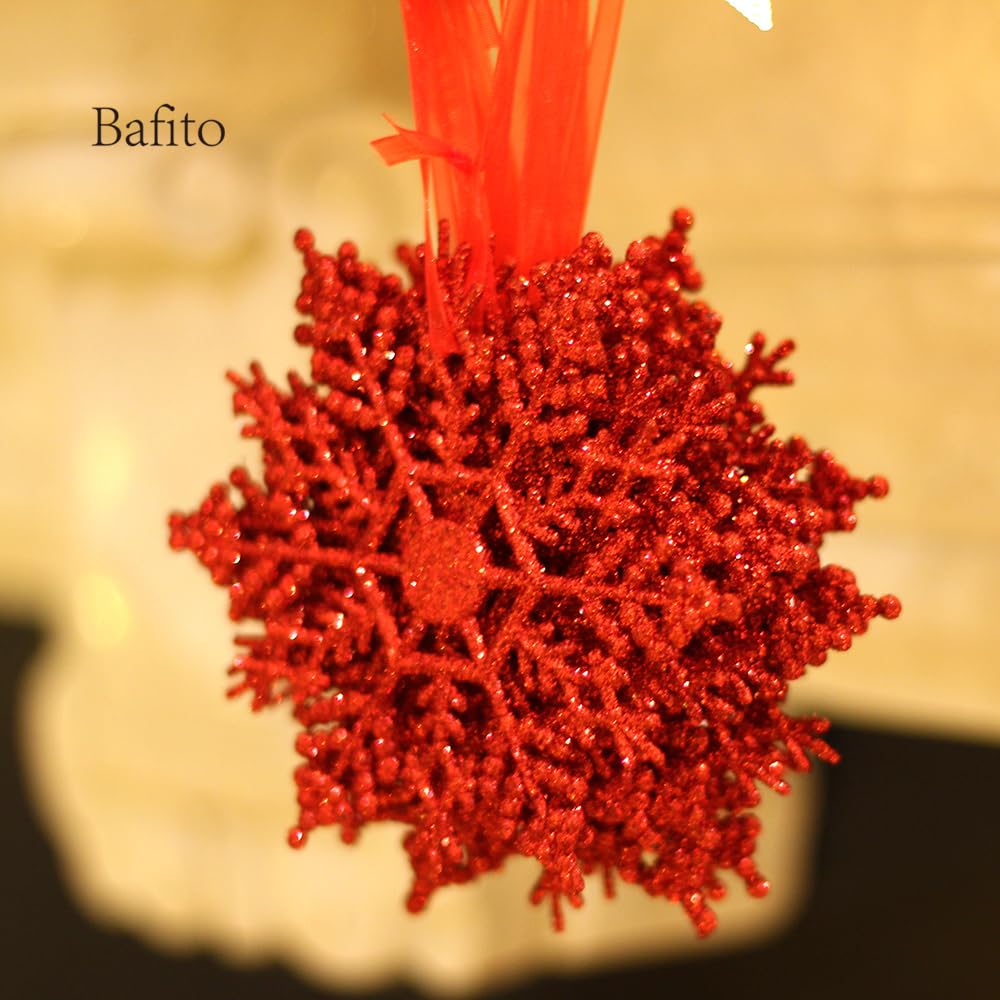 Red & White Snowflake Holiday Shopping Bag Glass Ornament - Christmas Tree Decoration (1.25x2.25x4 Inches) - View #7