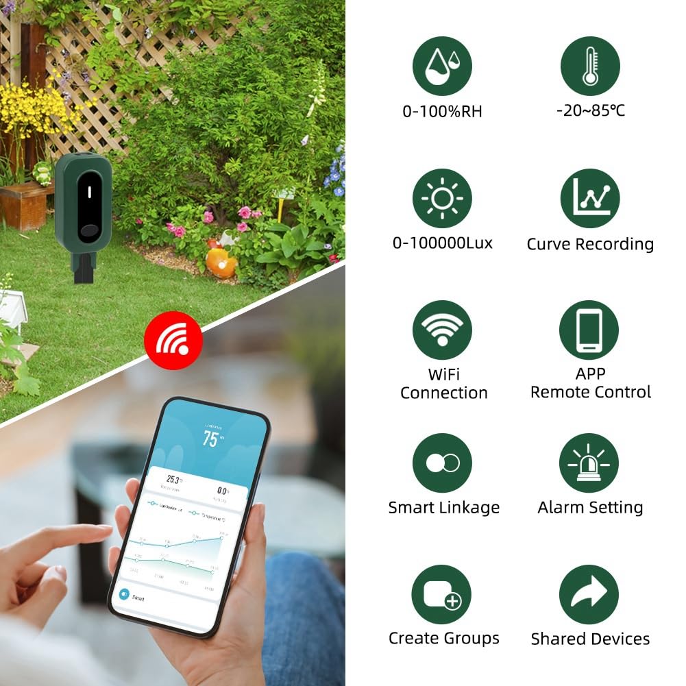 Misuratore di Umidità del Suolo Intelligente Zigbee Tuya App Control Tester del Suolo Sensore di Umidità Della Temperatura con Gateway per Giardino In Vaso