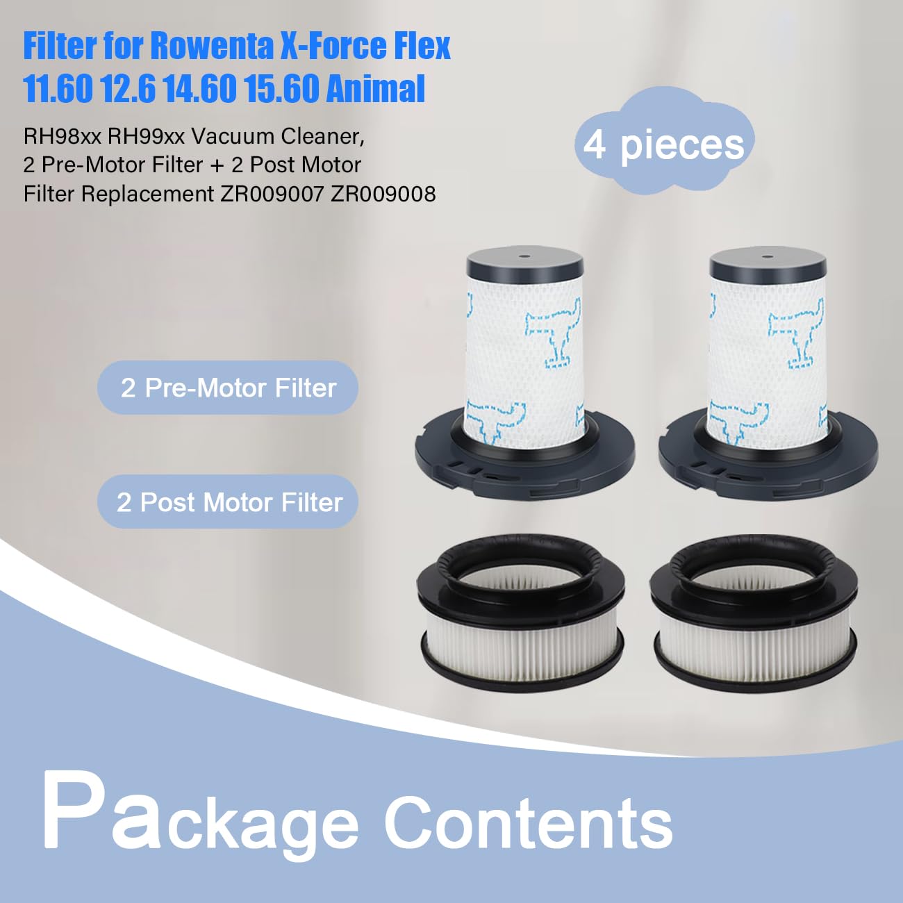 Filtre HEPA Après-moteur Pour Rowenta X-Force Flex 9.60 RH20C2WO