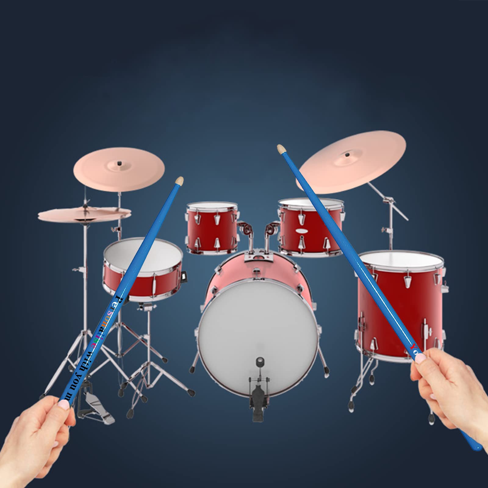 Personalisiertes Drumsticks 5A/7A Mit Lasergravur - Holz Schlagzeugstöcke Mit Individuellem Text