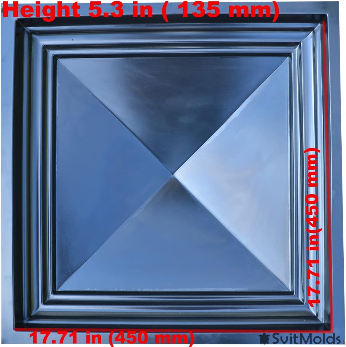 Plastic Molds Fence Pier Cap Concrete 17,71x17.71inch(450x450mm)#P01