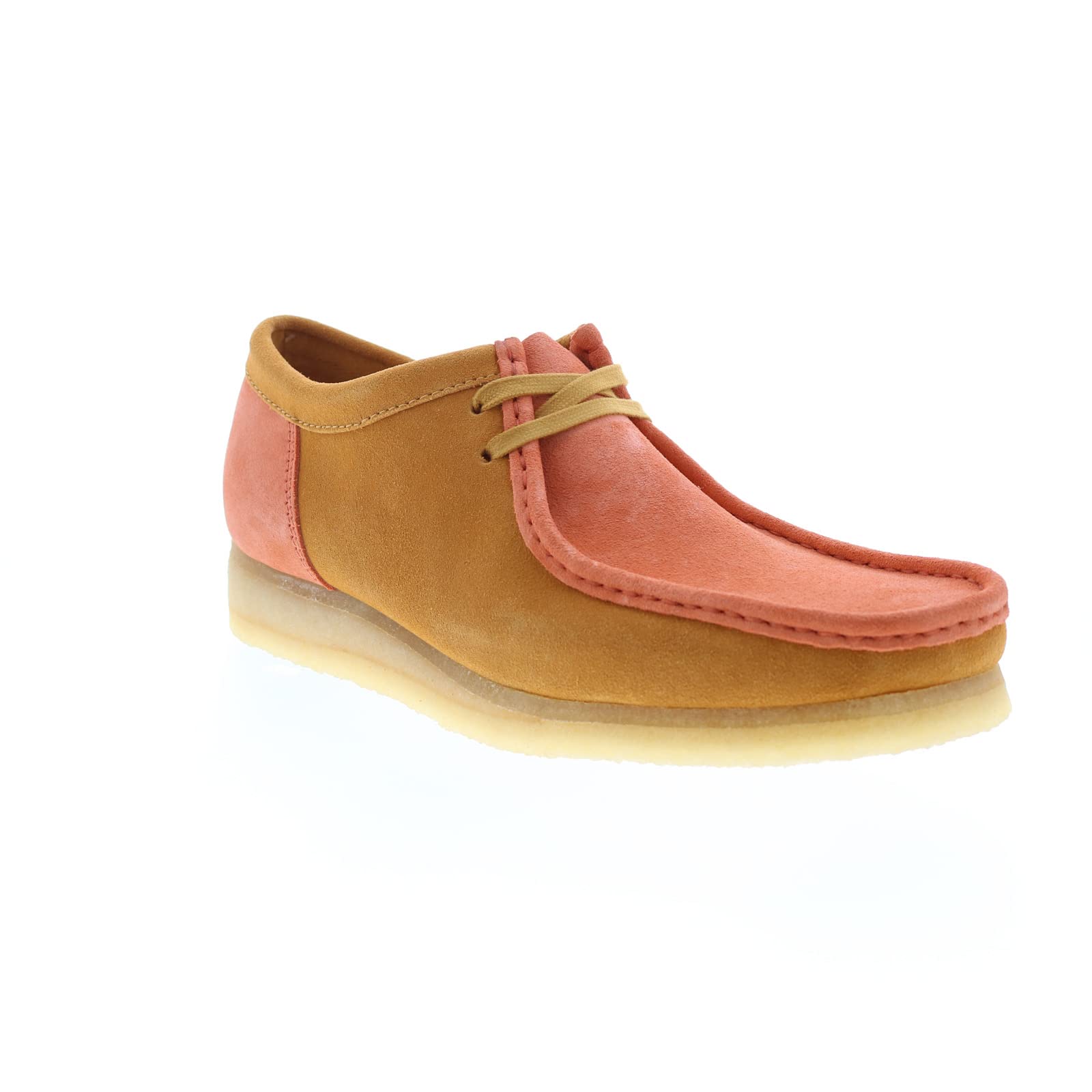 Men's Two Color Wallabee Boots, Orange Combi
