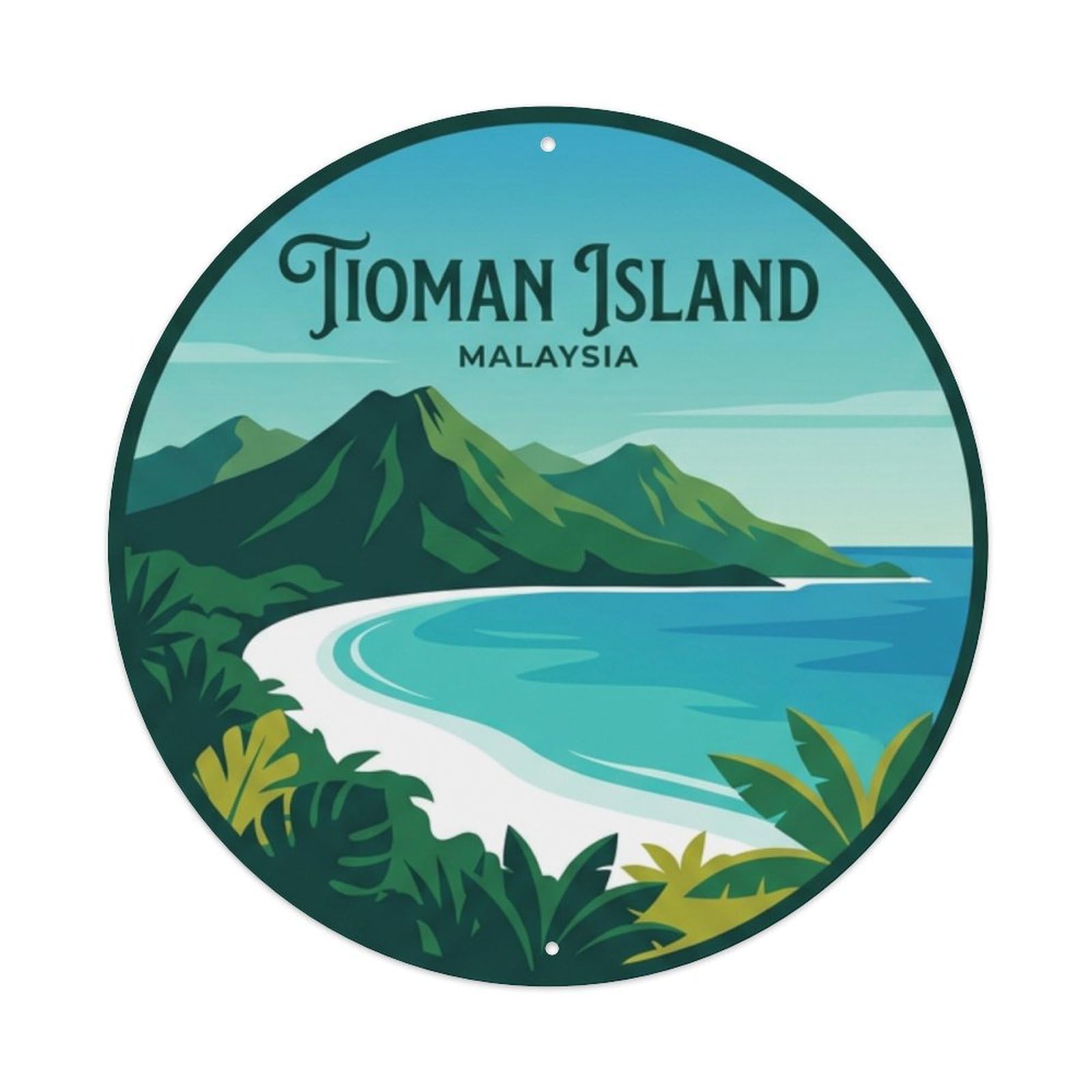 Malaysia Vintage Travel Tioman Island Metal Tin Sign