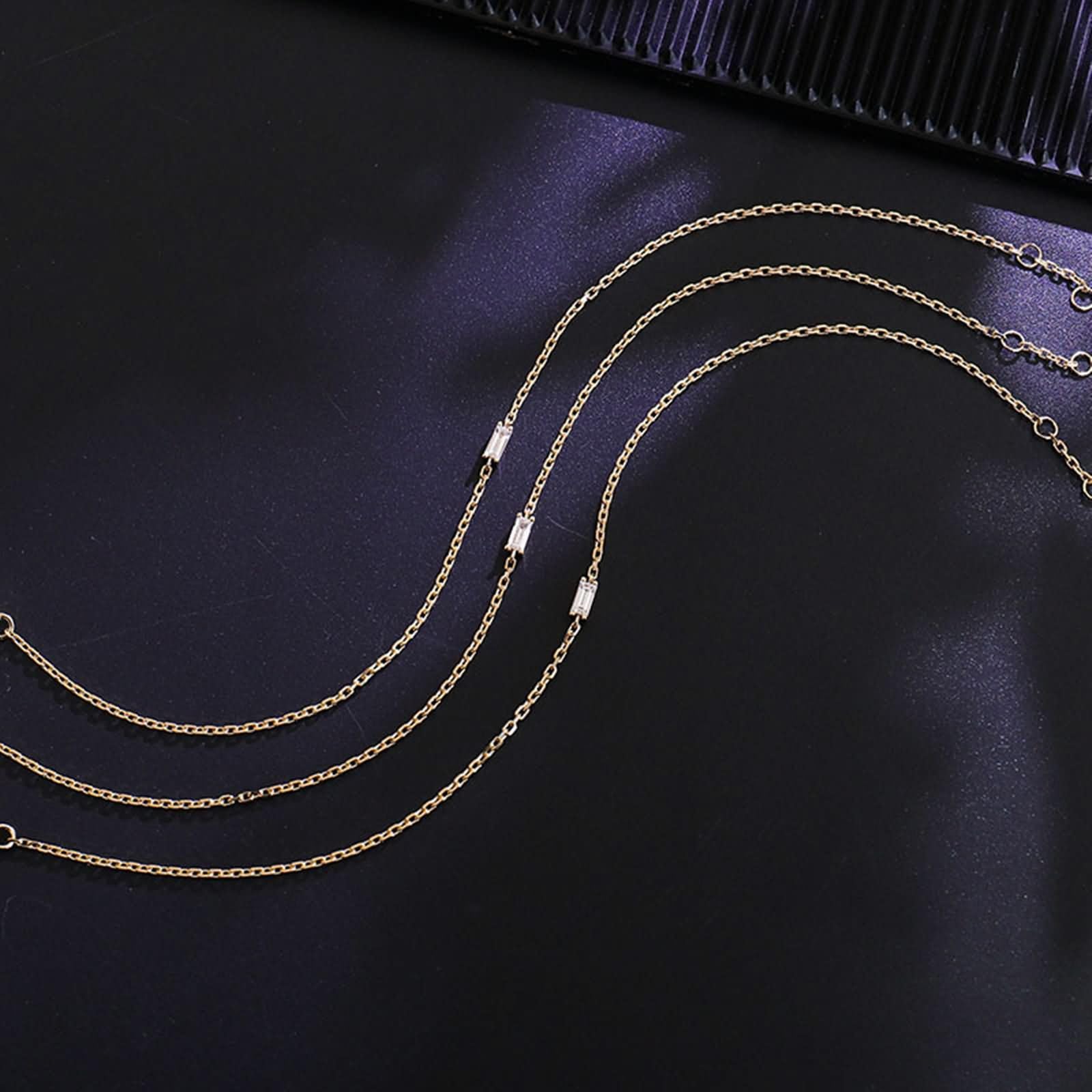 Pulseras de Oro Amarillo para Mujer 9K / 14K / 18K, Rectángulo con Moissanita, Cadena Extensible 16 CM + 5 CM, Pulseras de Cadena Oro Mujer Ajustable