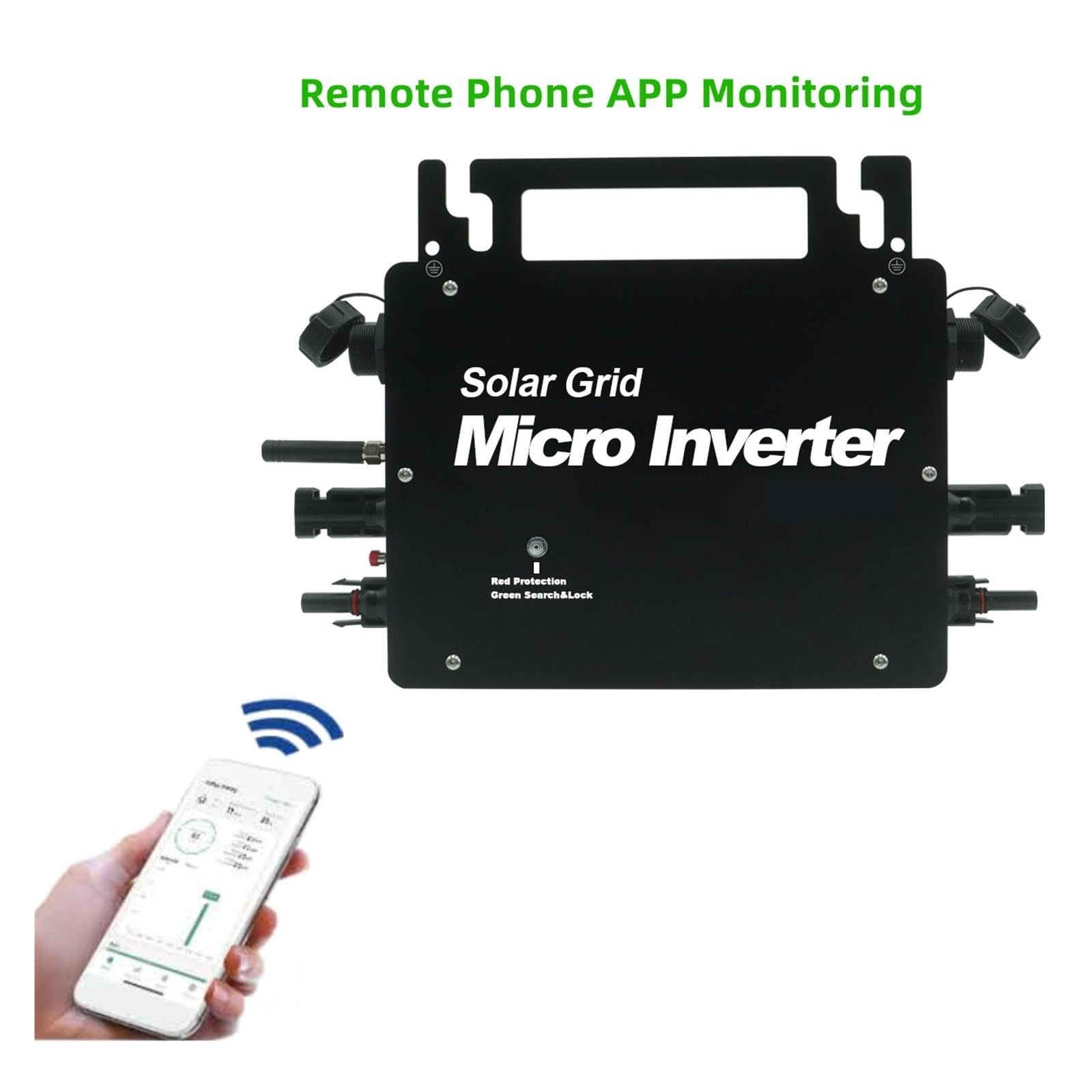 Microinversor Solar Inversor Micro Solar MPPT Resistente Al Agua IP66 300W 400W 600W 700W 800W 18-50VDC A Inversores De Conexión A Red De CA con Monitor WiFi(800W)