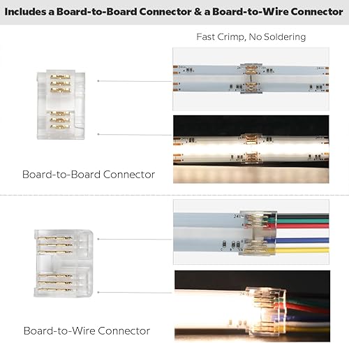 Miniatura 10 de Tira LED COB sin puntos IP67 RGBCCT que cambia de color de 24 VCC, de alta densidad RGBCW 4200 LED, blanco cálido a luz diurna, tiras de luz LED
