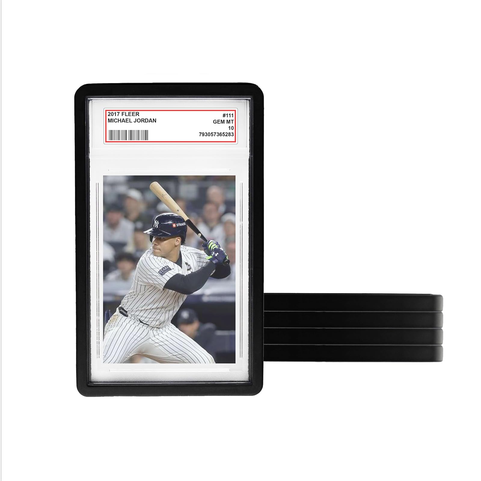 Pack of 5 Graded Card Case Bumper Guards Compatible with 35 pt PSA Graded Cards Includes 5 Graded Card Storage Display Sleeve Protectors (Black)