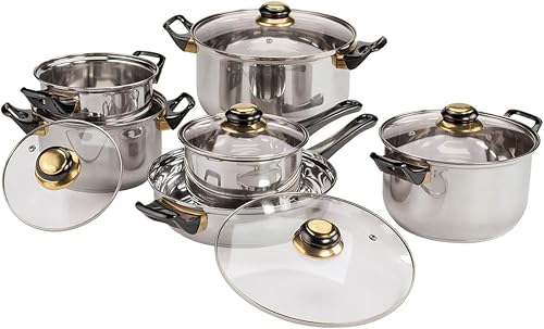 Juego de utensilios de cocina de acero inoxidable de lujo de 12 piezas