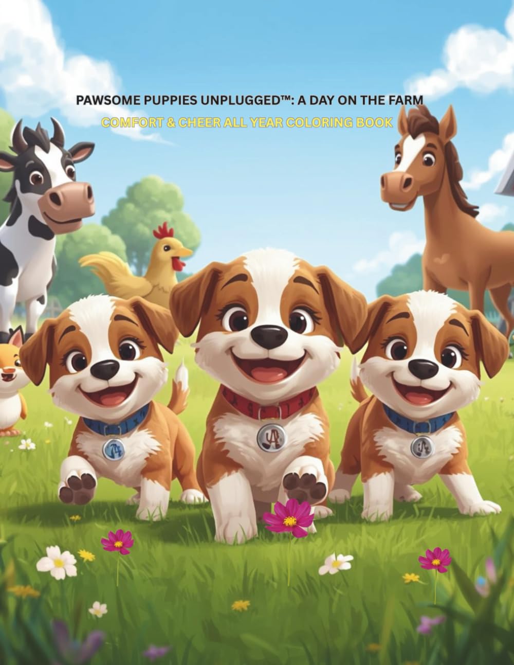 Pawsome Puppies Unplugged™: A Day On The Farm: Comfort & Cheer All Year Coloring Book