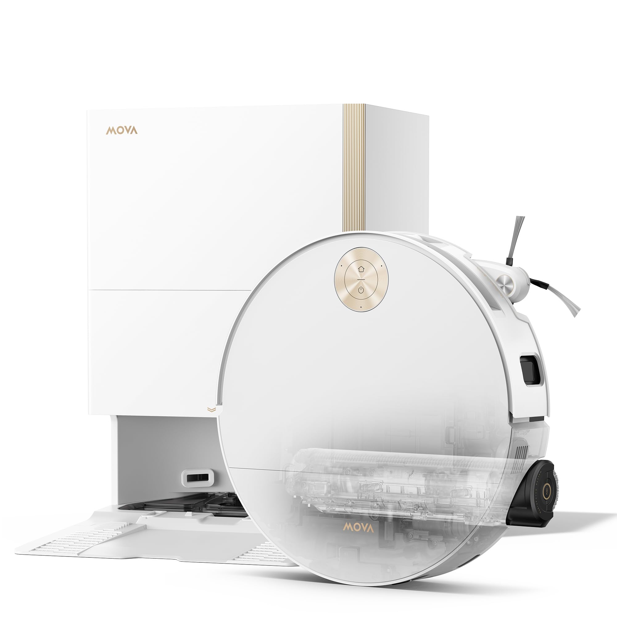 MOVA S70 Ultra Roller Robot aspirateur Laveur 32 000 Pa avec Lavage HydroForce, Navigation CovertSense, Technologie AutoShield, Double Anti-emmêlement, Commande vocale et Station Tout-en-Un