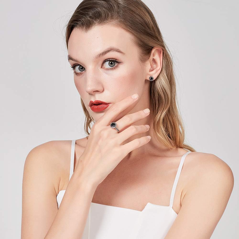 Mytys Vintage Wide Ring Classic Black Marcasite Crystal Rows Statement Silver Chunky Rings - Image 2