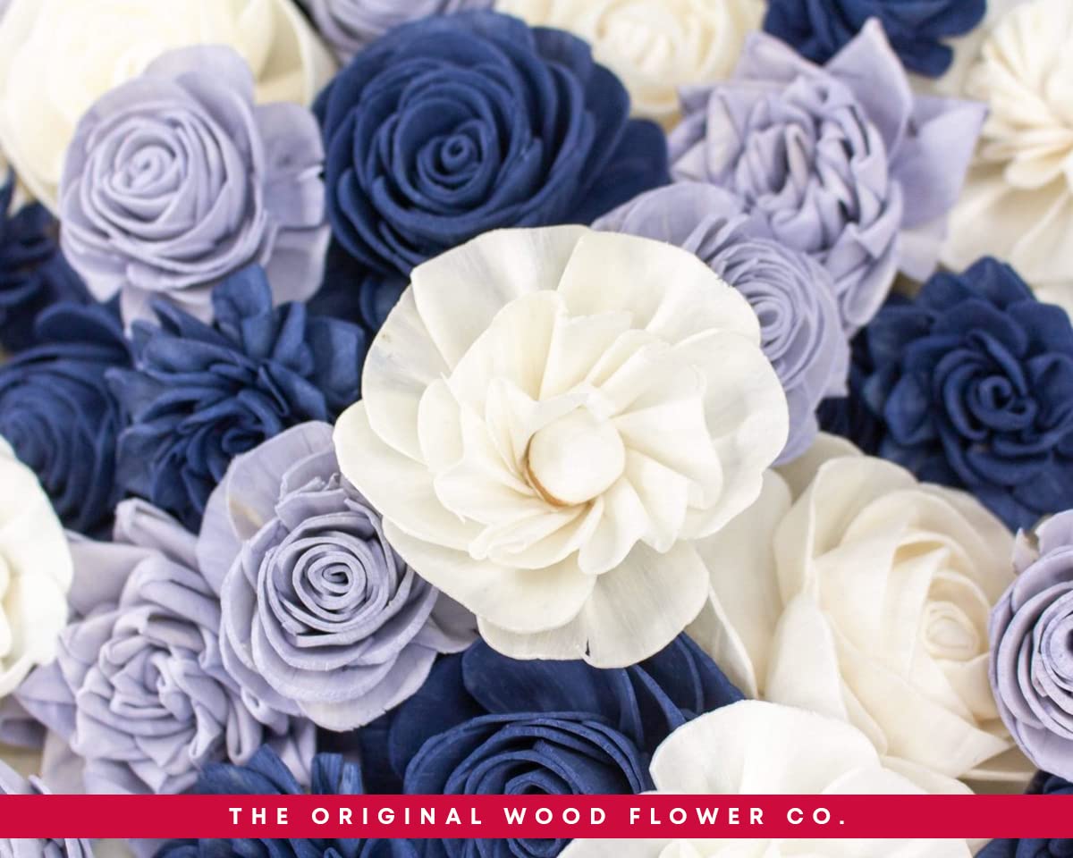 Sola Wood Flowers Ocean Mist Dyed Wooden Flowers for Crafts in