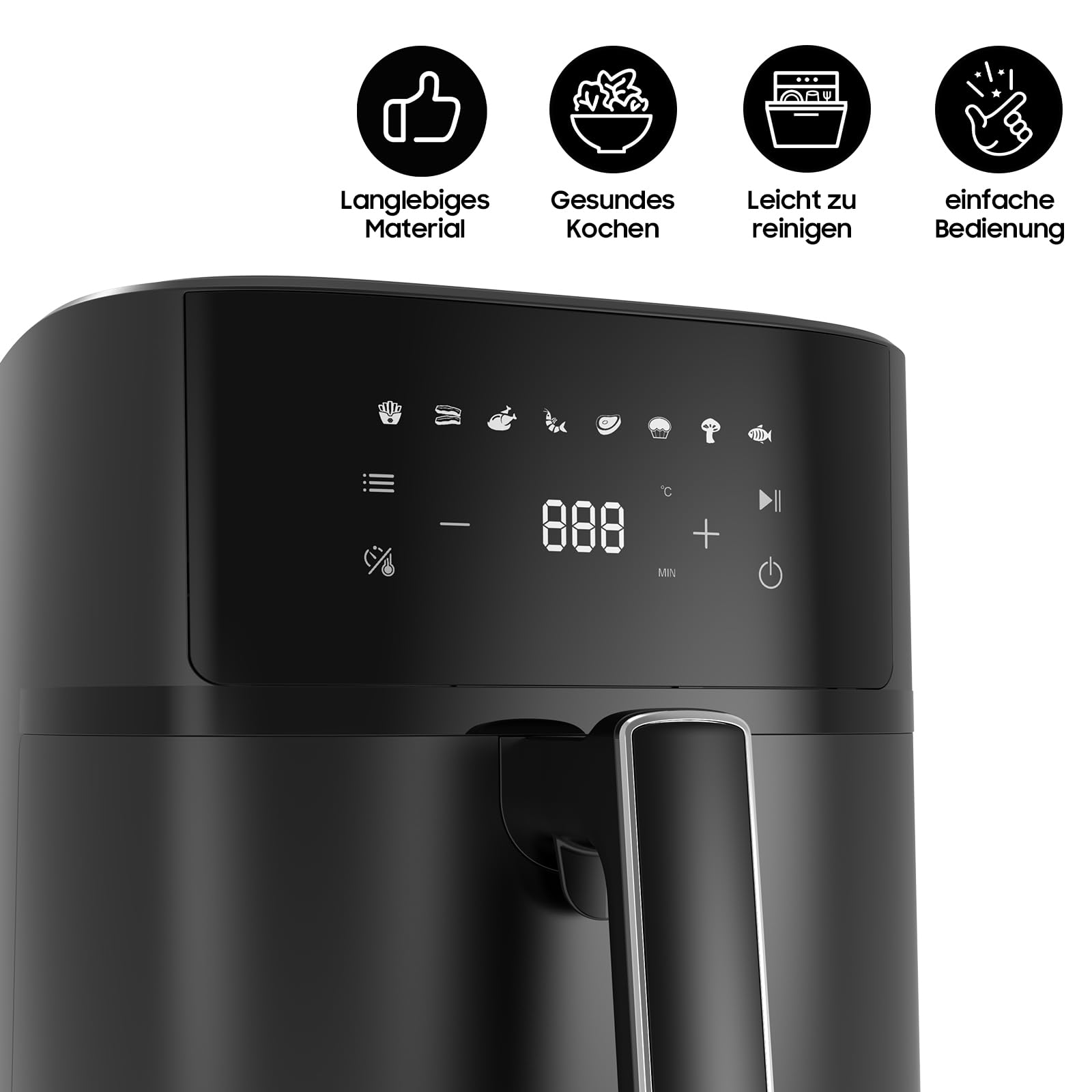 iceagle Frytkownica na gorące powietrze 6,5 l XXL Airfryer – frytkownica bez oleju | frytkownica na gorące powietrze z 8 różnymi programami, cyfrowy wyświetlacz, 1700W