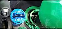 Vista 9 de Paquete combinado de tapa de combustible de aluminio Illlet, tapa de combustible diésel para Dodge – Tapa magnética verde diésel y tapa DEF azul