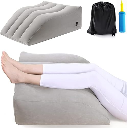 HYMIC Almohada inflable de elevación de piernas almohadas de cuña para dormir almohadas cómodas de piernas que mejoran la circulación uso para