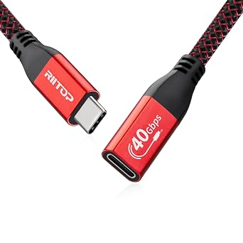 USB4 Extension Cable Short [40Gbps, 1FT], USB C 4.0 Male to Female Cord Extender Compatible with Thunderbolt 3/4 for Dell Thunderbolt Dock, eGPU