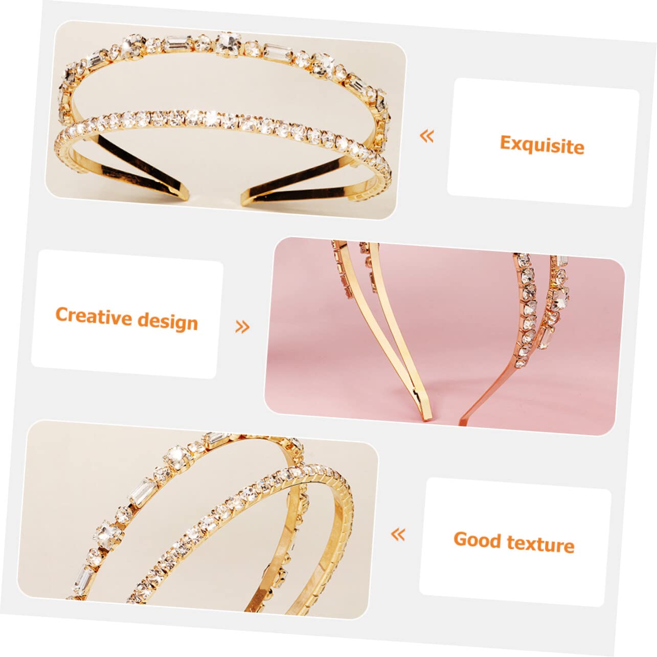 FRCOLOR 5stücke Cristall Haarband Für Frauen Elegantes Hochzeits-stirnband Mit Strasssteinen Für Feierlichkeiten Und Besondere Anlässe Hält Sicher Ohne Haarbeschädigung