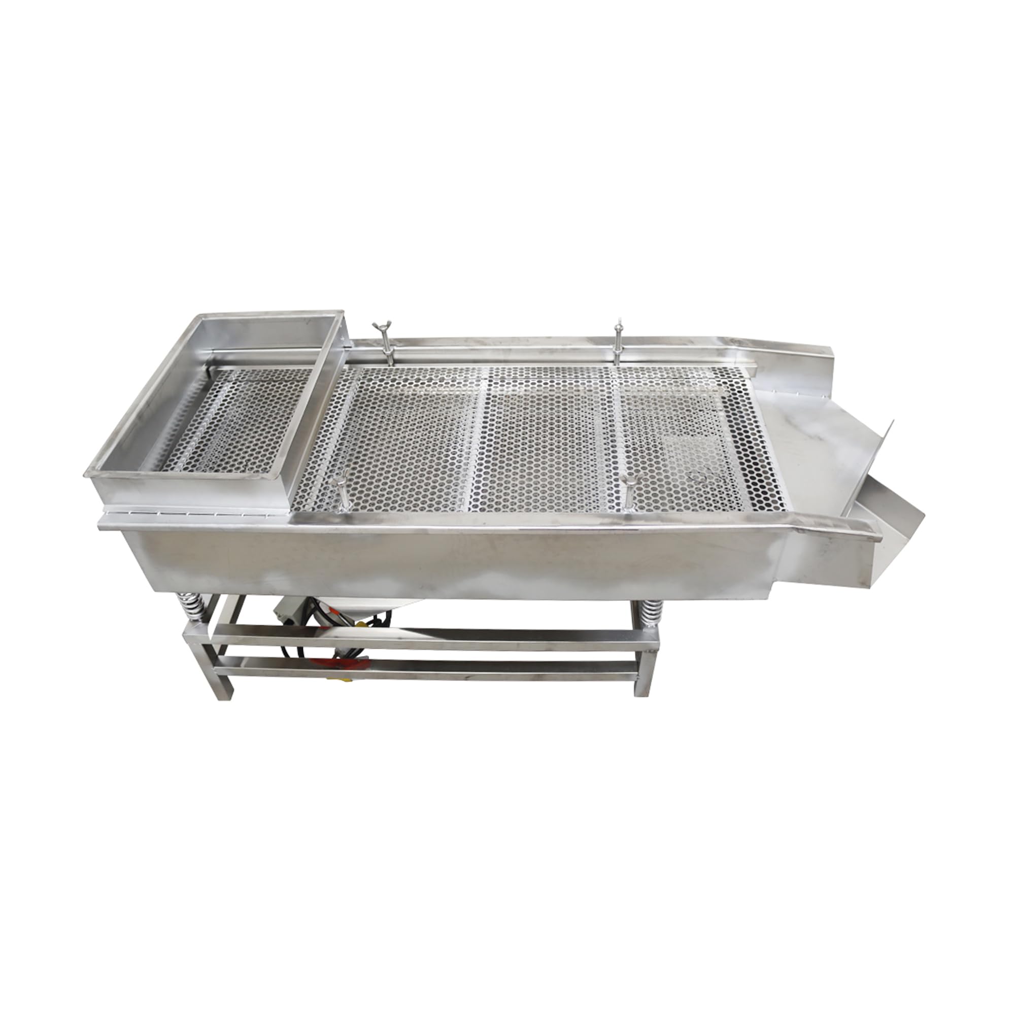 LGXEnzhuo JG40-95 Linear Vibrating Screen Screening Automatic Sifter with 10mm Mesh Screen Dual Motor 80W*2 Stainless Steel