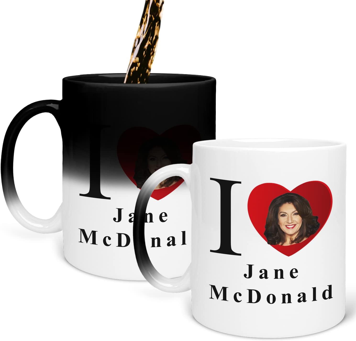 Beautiful Singer Jane McDonald Sexy Look I Heart Jane McDonald Magic Mug Color Changing Mug Magic Heat Changing Coffee Mug - Funny Cup, for Office and Home Use 11 Oz