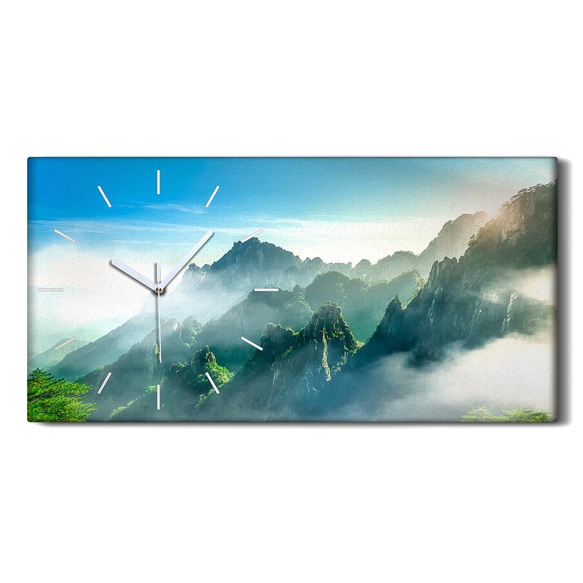 Horloge sur toile 60x30cm image art mural moderne salon chambre