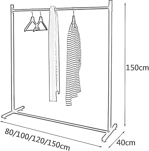 Miniatura 5 de Perchero moderno de metal para ropa, perchero independiente para dormitorio y boutique, fácil de montar, perchero de gran capacidad (tamaño 39.4 x