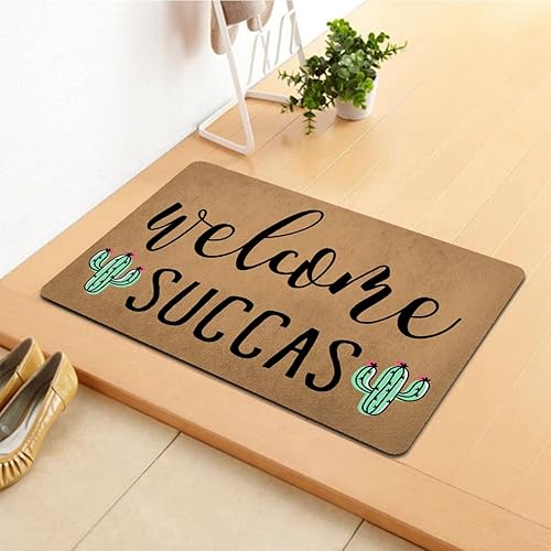 Miniatura 2 de Divertida alfombra de bienvenida para la entrada interior del porche delantero, alfombras pequeñas, bonito cactus de bienvenida personalizado,