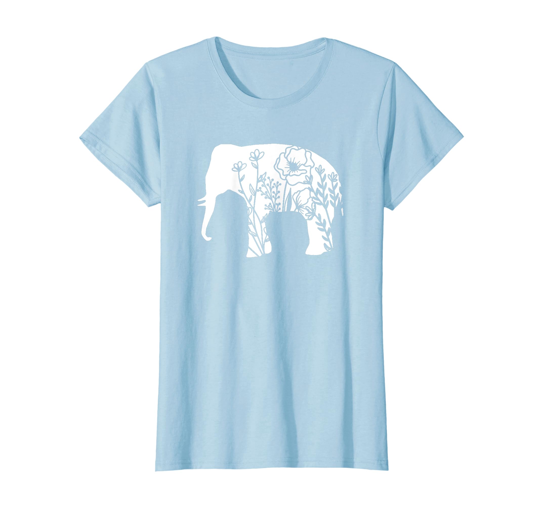 GO WITH THE PAWGirls Floral Elephant with Flower Graphic for Teens Mom T-ShirtOEKO-TEX STANDARD 100