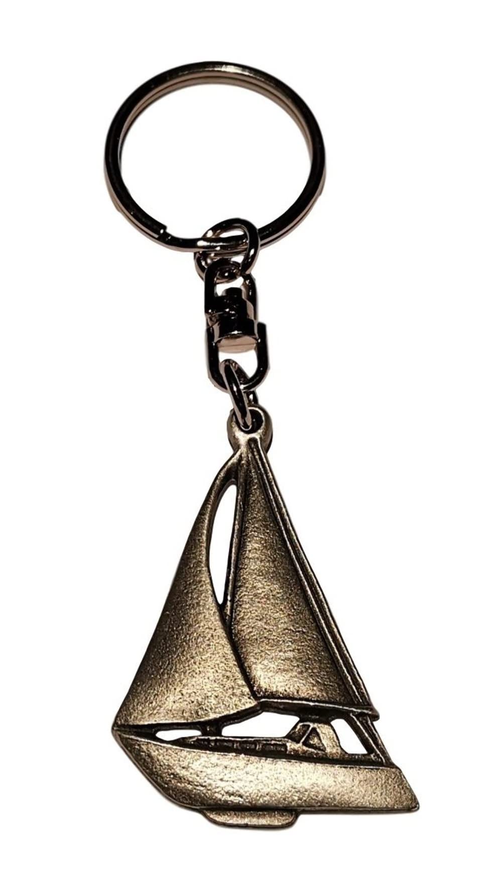 Yacht Keyring - 3D - Handcrafted from Pewter in the UK - KR1215