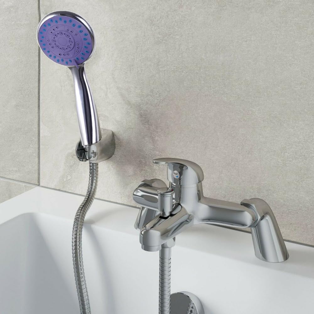 oupados Bath Taps with Shower Attachment Mixer Taps for Bathtub and Shower, Silver - Image 3