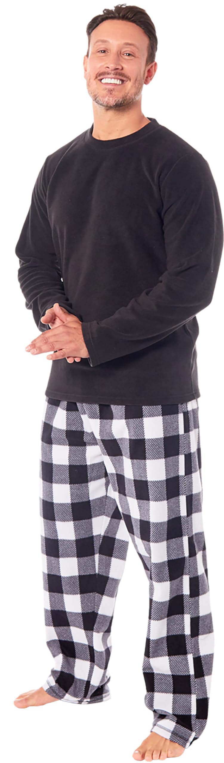 MICHAEL PAUL Mens Soft & Cosy Fleece Pyjamas | Warm PJ Set Nightwear Sleepwear Loungewear ...