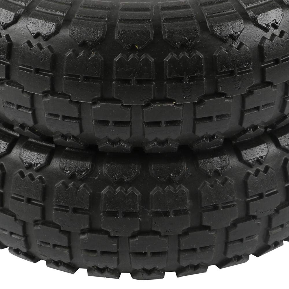 Abician Roues de Brouette Roues Increvables avec Pneus Pleins Pour Diable Chariot de Jardin Jante Diamètre 255 mm Noir 4pcs