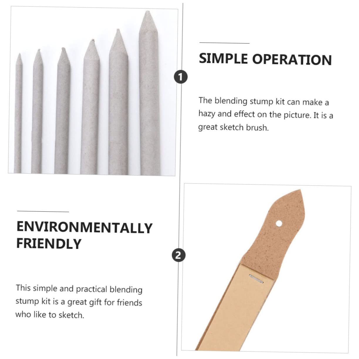 ARTIBETTER 1Set Sketching Drawing Kit with Blending Stumps and Smudge Pen for Professional Art for Schools Classrooms and Outdoor Sketching Activities