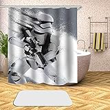 100% fibra de poliéster FANG2018 Regalo de Ventilador de baño de Cortina de Ducha de Tela Impermeable de Star Wars Impresa en 3D