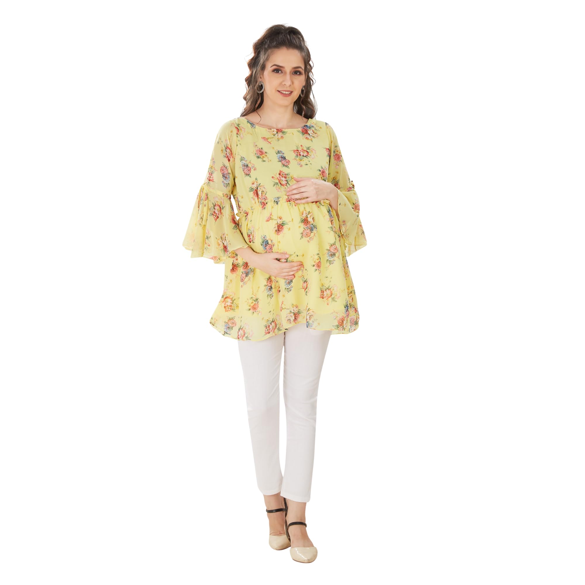 Sunshine Yellow Floral Maternity Top-picture-43