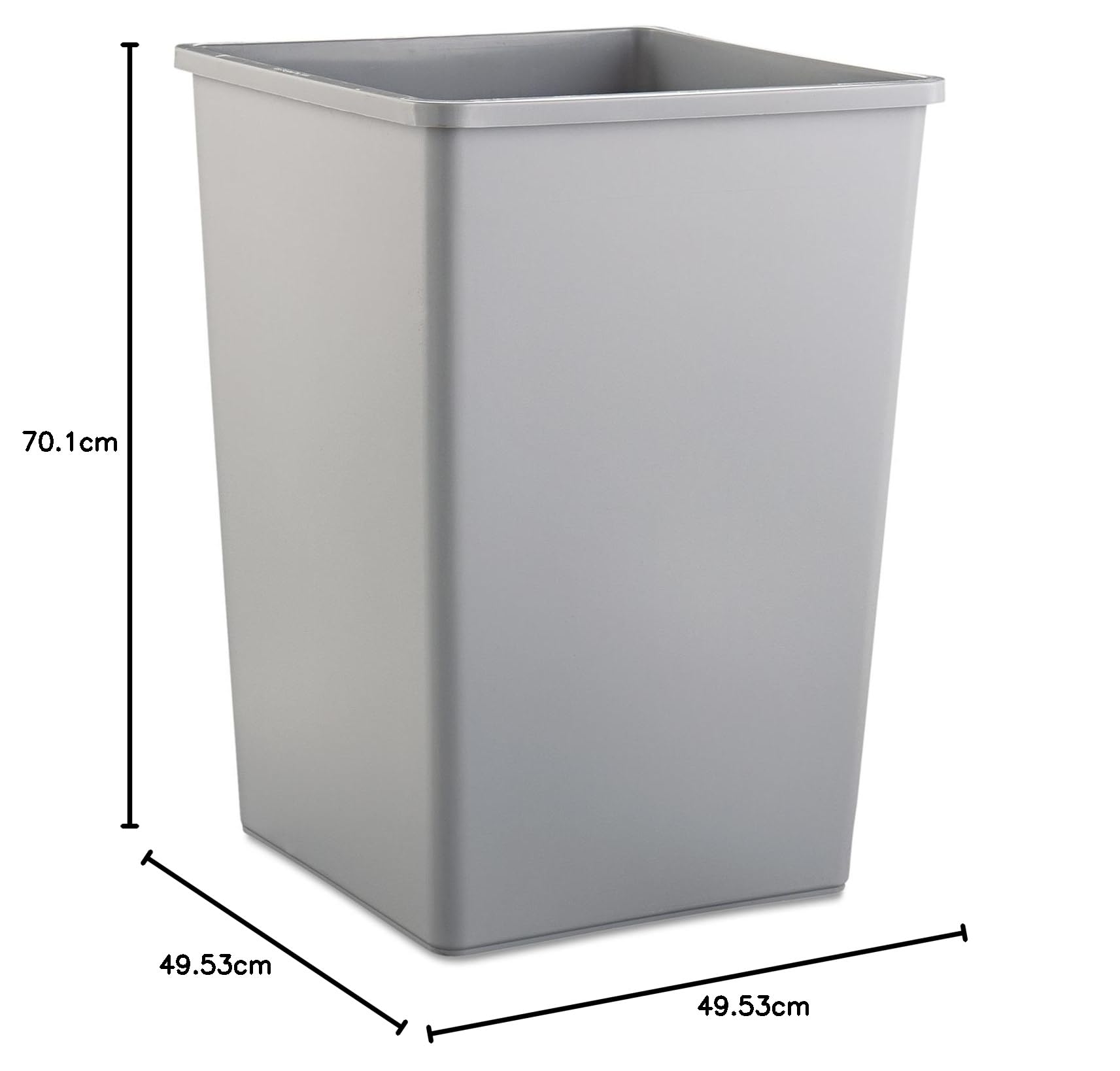 Rubbermaid Commercial Products Commercial Products FG395800GRAY 132 l Poubelle, Carrée Intouchable, Gris